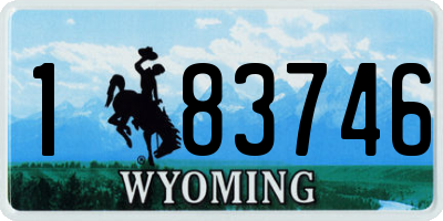WY license plate 183746