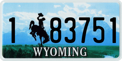 WY license plate 183751