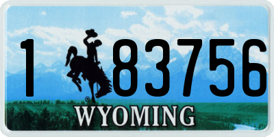 WY license plate 183756