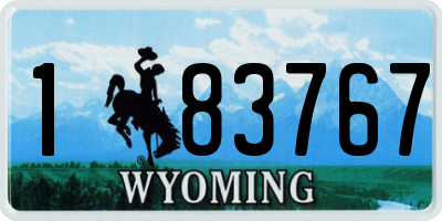 WY license plate 183767