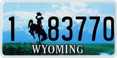 WY license plate 183770