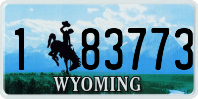 WY license plate 183773