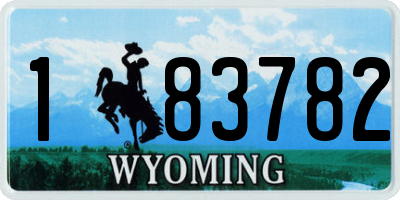 WY license plate 183782