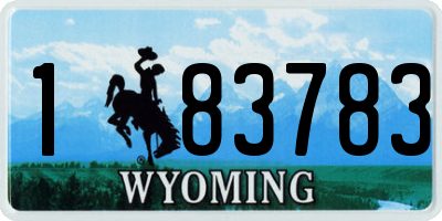 WY license plate 183783