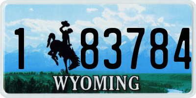 WY license plate 183784