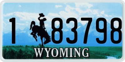 WY license plate 183798