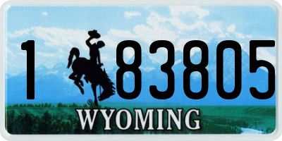WY license plate 183805