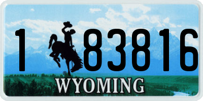 WY license plate 183816