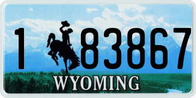 WY license plate 183867