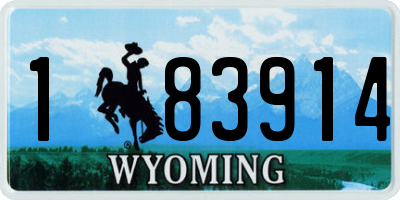 WY license plate 183914
