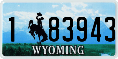 WY license plate 183943