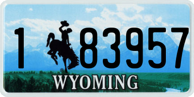 WY license plate 183957