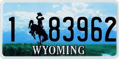 WY license plate 183962