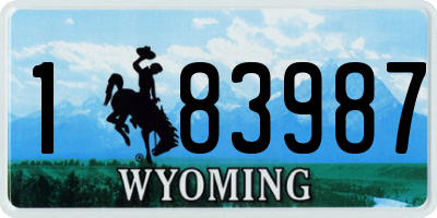 WY license plate 183987