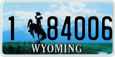 WY license plate 184006