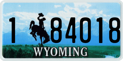 WY license plate 184018