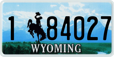WY license plate 184027