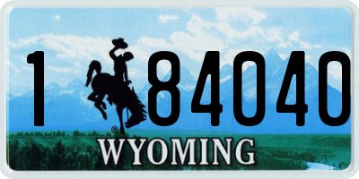 WY license plate 184040
