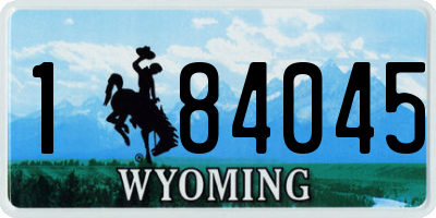 WY license plate 184045