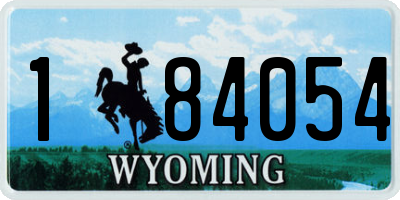WY license plate 184054