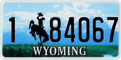 WY license plate 184067