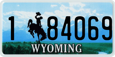 WY license plate 184069