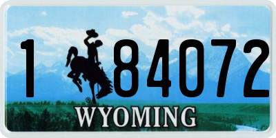 WY license plate 184072