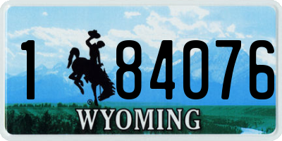WY license plate 184076