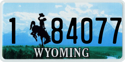 WY license plate 184077