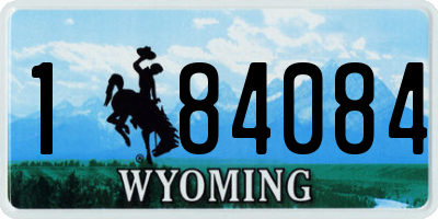 WY license plate 184084