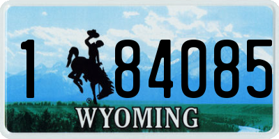 WY license plate 184085