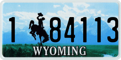 WY license plate 184113