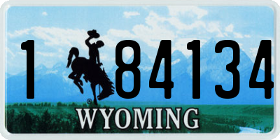 WY license plate 184134