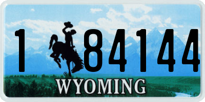 WY license plate 184144