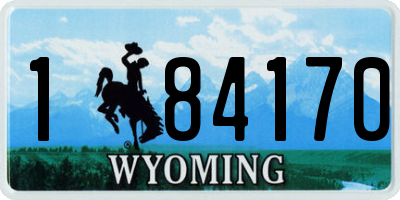 WY license plate 184170