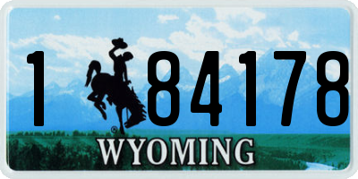 WY license plate 184178