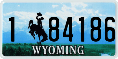 WY license plate 184186