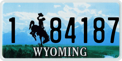 WY license plate 184187
