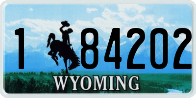 WY license plate 184202