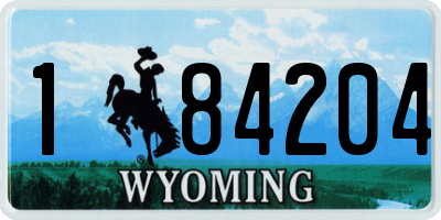 WY license plate 184204