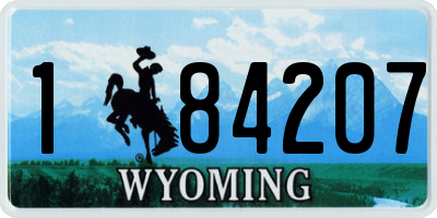 WY license plate 184207