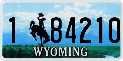 WY license plate 184210