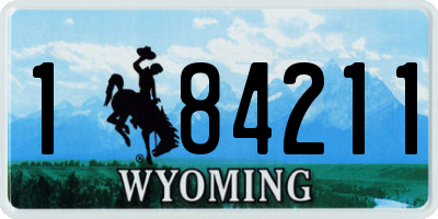WY license plate 184211