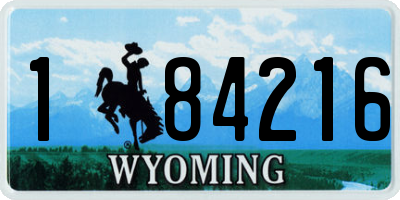 WY license plate 184216