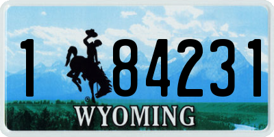 WY license plate 184231