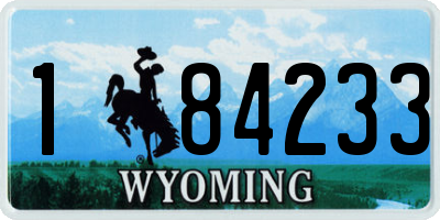 WY license plate 184233
