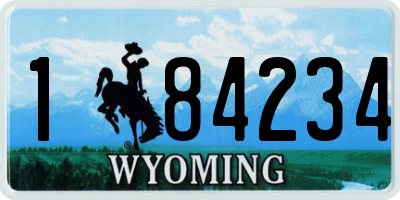 WY license plate 184234