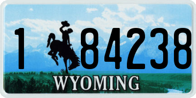 WY license plate 184238