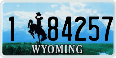 WY license plate 184257