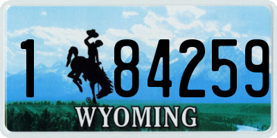 WY license plate 184259